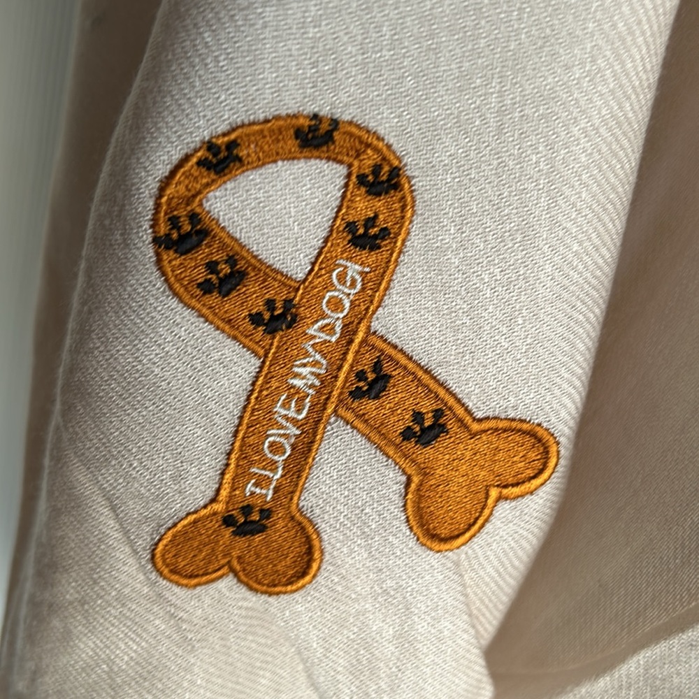 Embroidered Dog Lover Pashmina Scarf